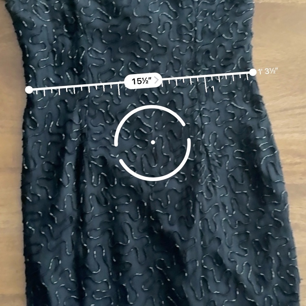 Vintage hand beaded Black Short-Sleeve swing Dress - Picture 12 of 12